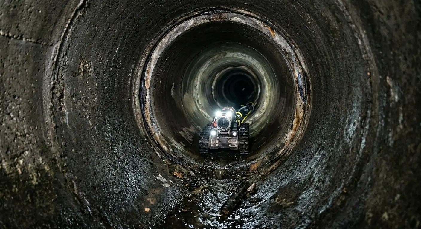 Robotic sewer camera inspecting pipe interior for Sewer Line Repair in Morehead